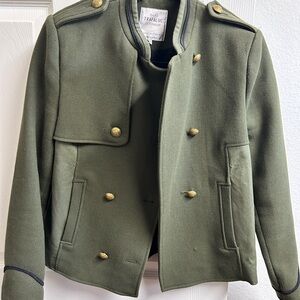 Zara Trafaluc Utility Jacket with Gold Buttons